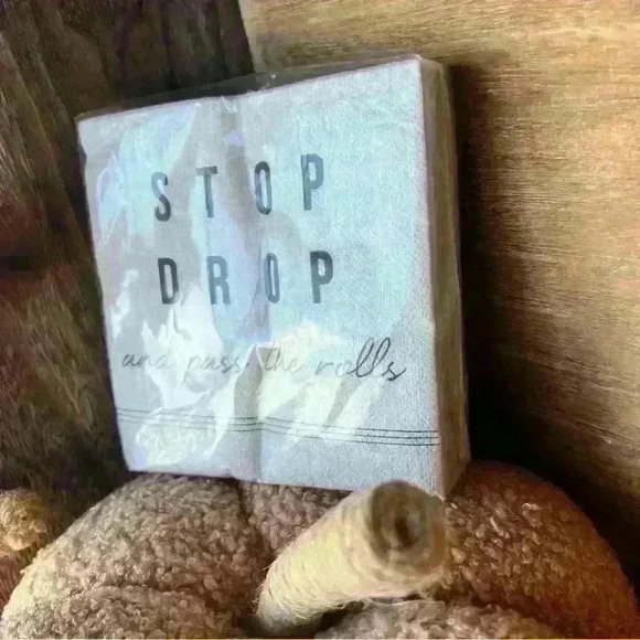 NEW 40 Count 3 ply beverage napkins - Stop, Drop And Pass The Rolls - Picture 4 of 6
